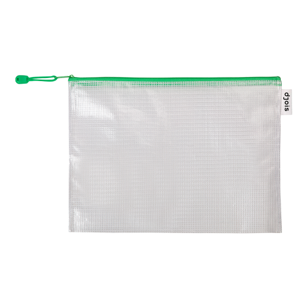 Djois obálka se zipem, A4, PVC síťovina, zelená, 8 ks