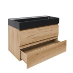 Koupelnová skříňka 2 zásuvková s umyvadlem SAT B-Way 99x50x45 cm dub mat BWAY2100OAKU2BB BWAY2100OAKU2BB