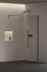 Kielle - Meara Sprchová stěna Walk-In 100x200 cm, matná černá/čiré sklo 20726WI1004