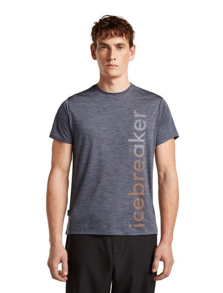 Pánské merino triko s krátkým rukávem ICEBREAKER Mens 125 Cool-Lite Sphere SS Tee IB Vertical, Midnight Navy Hthr velikost: XL