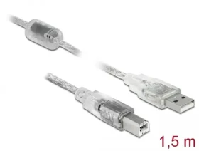 DeLock Kabel USB 2.0 A (M) - USB 2.0 B (M) 1.5m čirá (83893)