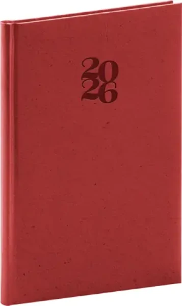 NOTIQUE Týdenní diář Essenza 2026, třešeň, 15 x 21 cm (PGD-TA5ES-6002)