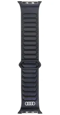 Audi Logo Magnetic Ring kožený řemínek černá / Řemínek / Apple Watch 40/41/42 mm / Magnetický uzávěr (AU-GL-AW40-42-GT/D2-BK)