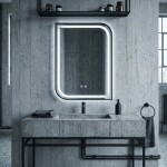 REA - Zrcadlo LED ZONE 70X50 BLACK HOM-00302