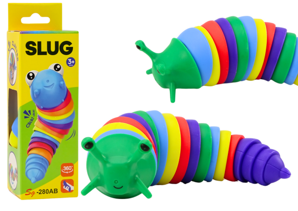 Mamido Pružný smyslový antistresový barevný had/caterpillar