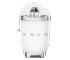 Smeg CJF11WHEU citrusový odšťavňovač, 70 W, manuální tlak, univerzální kužel z nerezové oceli, bílý