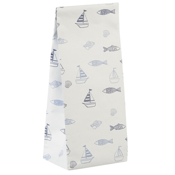 Ib Laursen Papírový sáček Sea 22,5 cm, modrá barva, papír