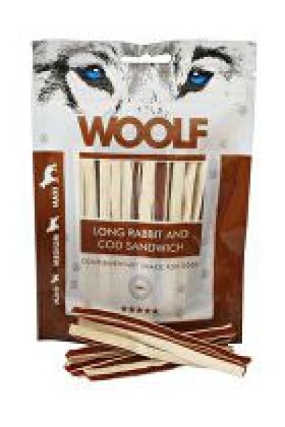 WOOLF pochoutka soft Rabbit&Pollock sandwich LONG 100g