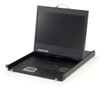 LevelOne KVM konzole 19" LCD 8 portů / KVM konzole / VGA / USB + PS/2 / 1440x900 / černá (KVM-8901DE)