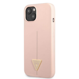 Pouzdro Guess Silicone Line Triangle iPhone 13 mini růžové