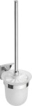 SAPHO - X-SQUARE WC štětka závěsná, mléčné sklo, chrom XQ301