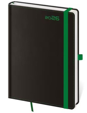 Diář 2026 týdenní B6 Black Green s poutkem