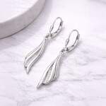 Stříbrné visací náušnice se zirkony Diane - stříbro 925/1000, Stříbrná