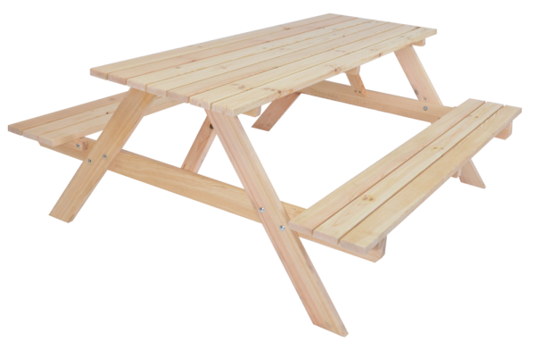 ROJA PIKNIK zahradní set dřevěný SE SKLOPNÝMI LAVIČKAMI - 180 cm - přírodní