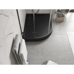 MEXEN - Flow+ Sprchová vanička čtvrtkruh asymetrická pravá 100 x 80, černá mat 46Q708010RH