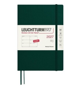 Týdenní plánovač Forest Green, Medium A5 2027, Softcover,English