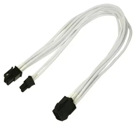 Nanoxia NXP683EW bílá / Prodlužovací kabel / PCI-E (6+2 pin) - PCI-E (6-pin) / 30 cm (NXP683EW)