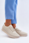 Kožené Sportovní Dámské Tenisky Beige Lalnai 37