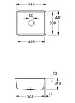 Keramický dřez Villeroy & Boch podstavný Subway 60 SU, 331001J0, Chromit 331001J0