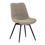 Židle jídelní, béžová látka, černý kov, otočný mechanismus 90°/90° (L/P) - funkce reset