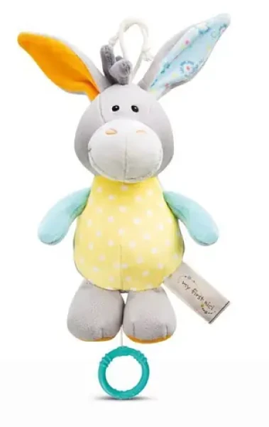 NICI MFN plyš Oslík na zavěšení s hracím strojkem 18cm