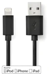 Nedis 1 m černá / Datový kabel / USB-A (M) - Lightning (M) / USB 2.0 / 480 Mbps (CCGW39300BK10)