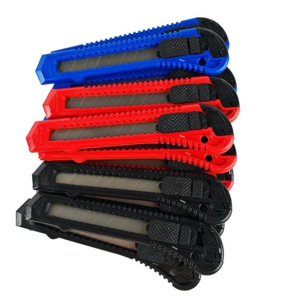 Nůž odlamovací s posuvným tlačítkem, SET dóza 12 ks, 18 mm, ENPRO