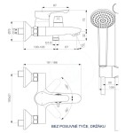 IDEAL STANDARD - Alpha Vanová nástěnná baterie s keramickým přepínačem, hadicí a ruční sprchou, chrom 2.jakost BC656AA