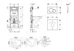 GEBERIT - Duofix Set předstěnové instalace, klozetu Gaia a sedátka softclose, tlačítko Sigma01, lakovaný matný chrom SANI11CA1117