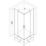 MEXEN - Exo čtvercový křídlový sprchový kout 90 x 90, transparent, zlato 8110-090-090-50-00