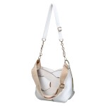 Trendy dámská semišová crossbody kabelka LB Gabriella, bílá