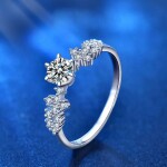 Royal Fashion stříbrný prsten HA-XJZ046-SILVER-MOISSANITE-ZIRCON Velikost: 6 (EU: 51-53)