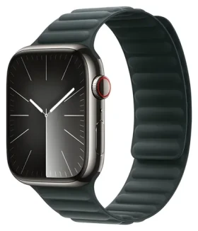 Devia Deluxe Magnetic Fiber tmavě zelená / Řemínek / Apple Watch 44/45/46mm / magnetický (6942297104600)