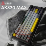 Ajazz AK820 MAX černo-šedo-žlutá / Herní klávesnice / mechanická / Magnetic Switch / drátová / RGB (AK820MAX-WM-BGY)