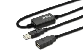 MicroConnect kabel s posilovačem signálu USB2.0 A (M) - USB2.0 A (F) 15m černá / 480Mbit/s (USBAAF15A)