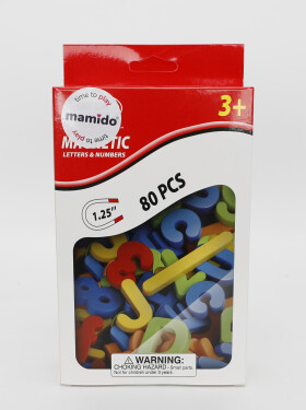 Mamido Barevná magnetická písmena a čísla 80 dílů, velikost 3,1 cm MT1526