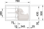 Set dřezu a baterie Blanco Metra 45 S 78x50 cm antracit SETB3 SETB3 SETB3