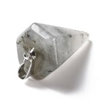 Kyvadlo z přírodního kamene - labradorit - 25 –28 × 15–16 mm - 1 ks