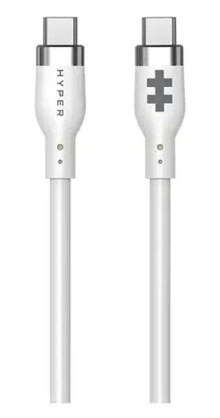 Hyper Silicone bílá / Nabíjecí kabel / USB-C - USB-C / 60W / 1,5 m (HJ4011WHGL)