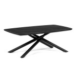 Stůl konferenční, deska slinutá keramika 120x70cm, černý mramor, nohy černý kov