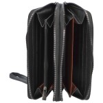 Velká koženková peněženka se dvěma zipy Mort, černá