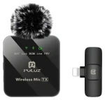 Puluz Klopový mikrofon Lightning černá / Klopový mikrofon / bezdrátový / 2,4 GHz / dosah 20 m (PU645B)