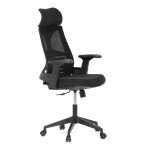 Židle kancelářská, černá MESH, plastový kříž