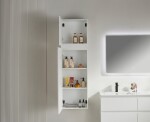 CERANO - Koupelnová skříňka vysoká Carole - bílá matná - 45x150x34 CER-431641