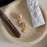 ELENYS Relic Drop – pozlacené náušnice 18K žluté zlato