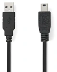 Nedis USB-A - Mini-B černá / Kabel USB / USB 2.0 / 5 m (CCGL60300BK50)