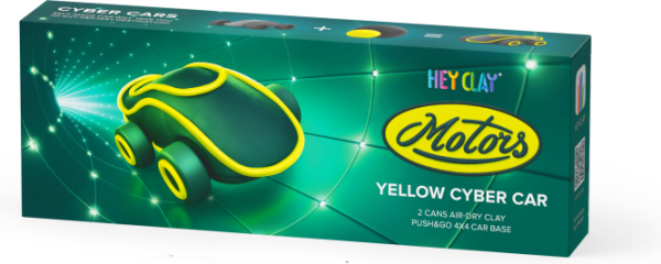 Hey Clay Kreativní sada - Cyber Auto žluté - TM Toys