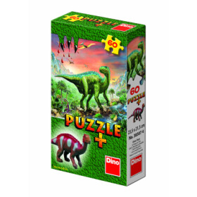 Puzzle 60 dílků dinosauři + figurka - Iguanodon