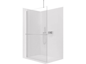 CERANO - Sprchová zástěna Walk-in Onyx Top Round L/P - 10 mm - kulatá vzpěra + polička/držák na ručníky - chrom, transparentní sklo - 130x200 CER-8050BD785924