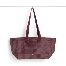 HAY Taška Grid Weekend Bag S Burgundy, modrá barva